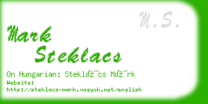 mark steklacs business card